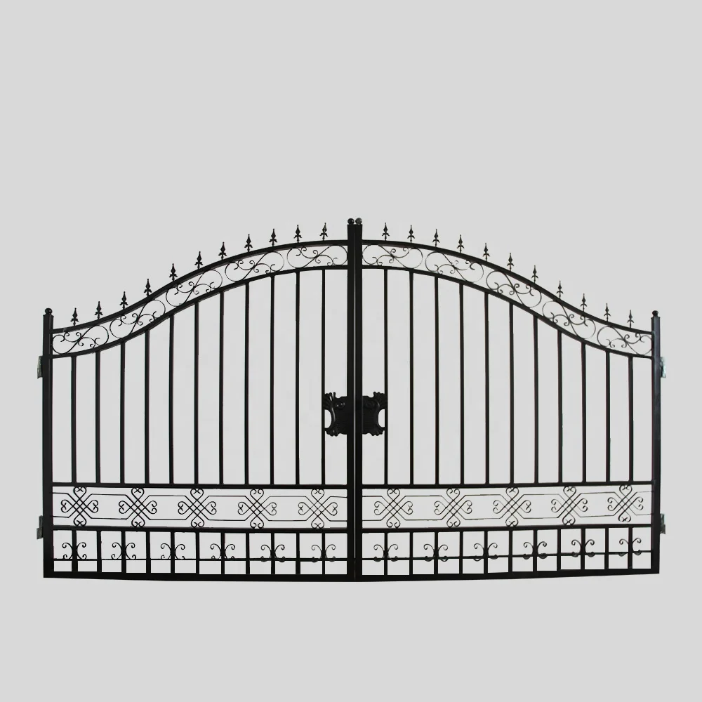 Galvanized powder coated luxury wrought iron gate designs