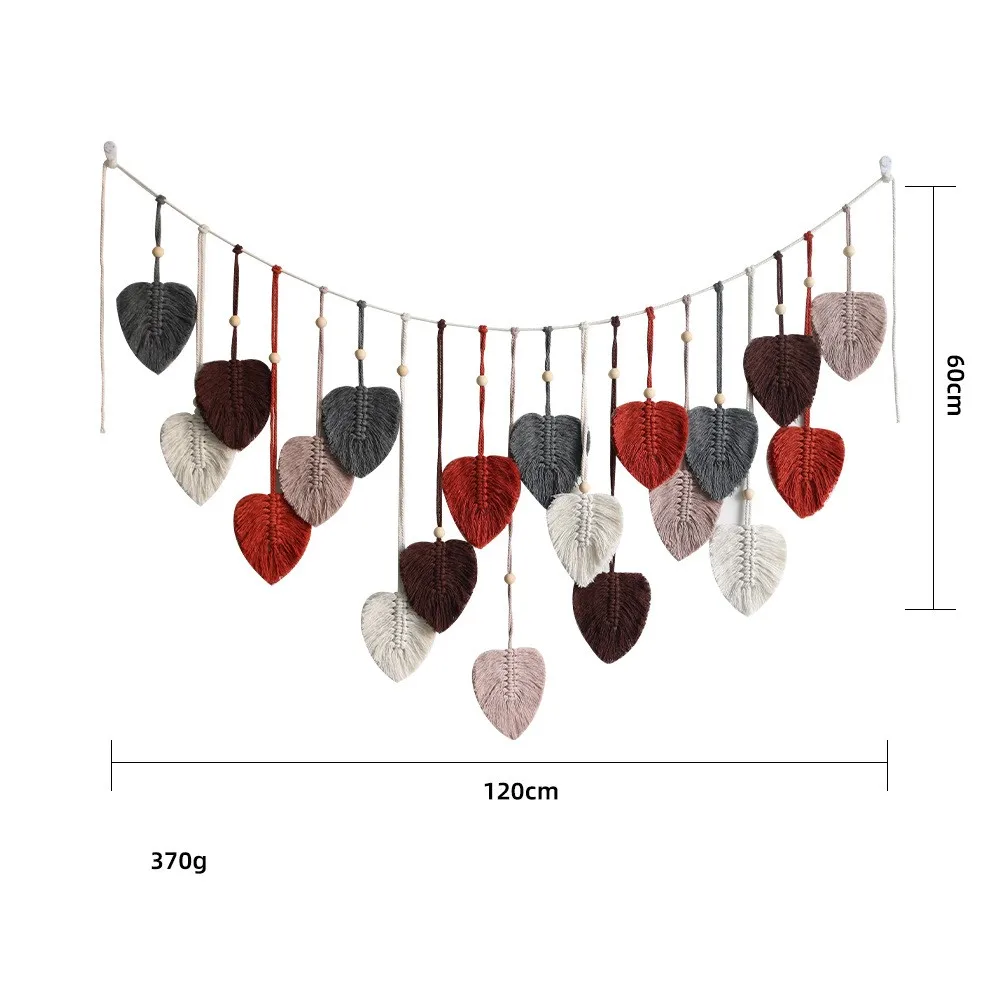 New Design Bohemian Tassel Leaf Tapestry Crochet Wall Hanging Handmade Macrame Wall Hanging for Home Decoration Background