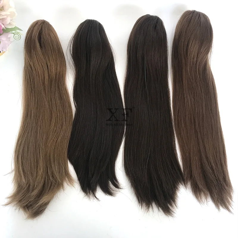
Fast Delivery 100% European Hair Pony Tail Clips Soft Human Hair Coucou Clips For Women 