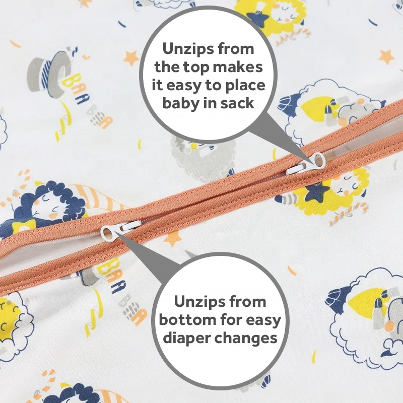 Wholesale Baby Sleep Sack 1.0 tog Baby Wearable Blankets 100 Cotton Baby Sleeping Bags for Newborn