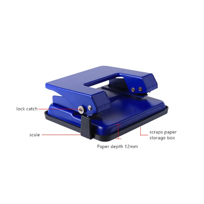 With Locate Ruler And Latch Catch All Metal Paper Hole Punch