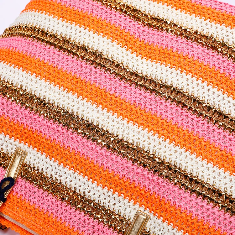 Factory Cheap Price Paper Material Hand Knitted Crochet Bag For Sale Handcraft Tote Crochet Bags With Pompon Beach Bag