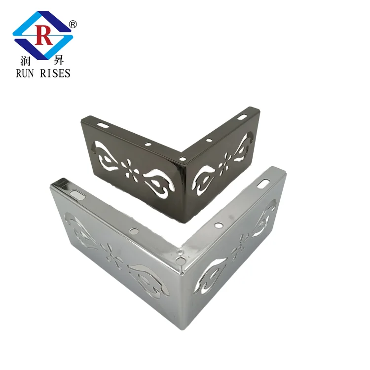 New design hot sale custom metal corner sofa legs with patterns sofa component high class punched series chrome sofa feet