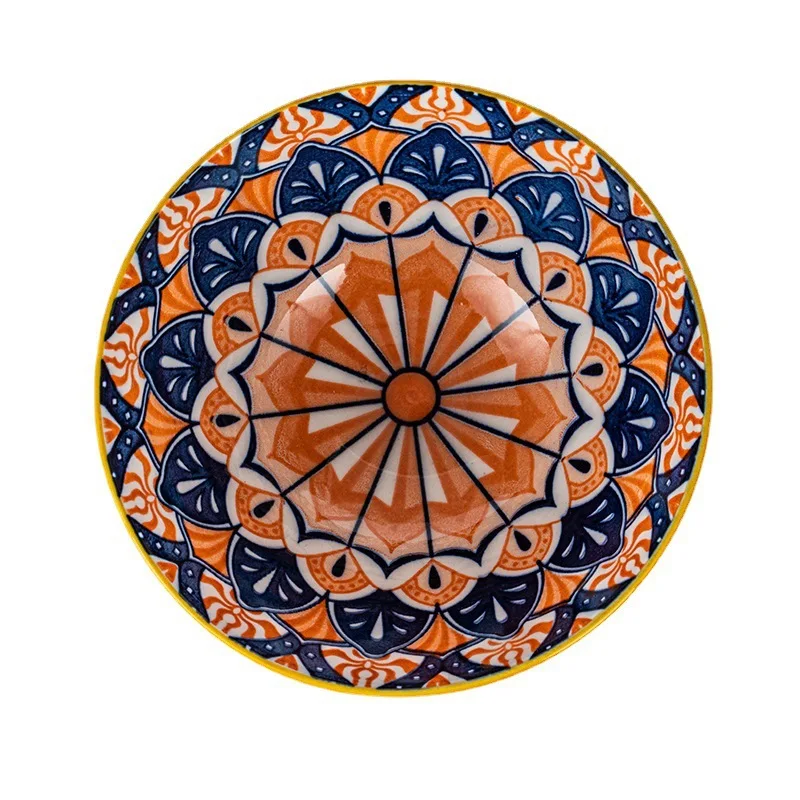 colorful printed kitchen 2 4 6 pcs rice soup 4.5 inch ceramic porcelain bohemia bowls set