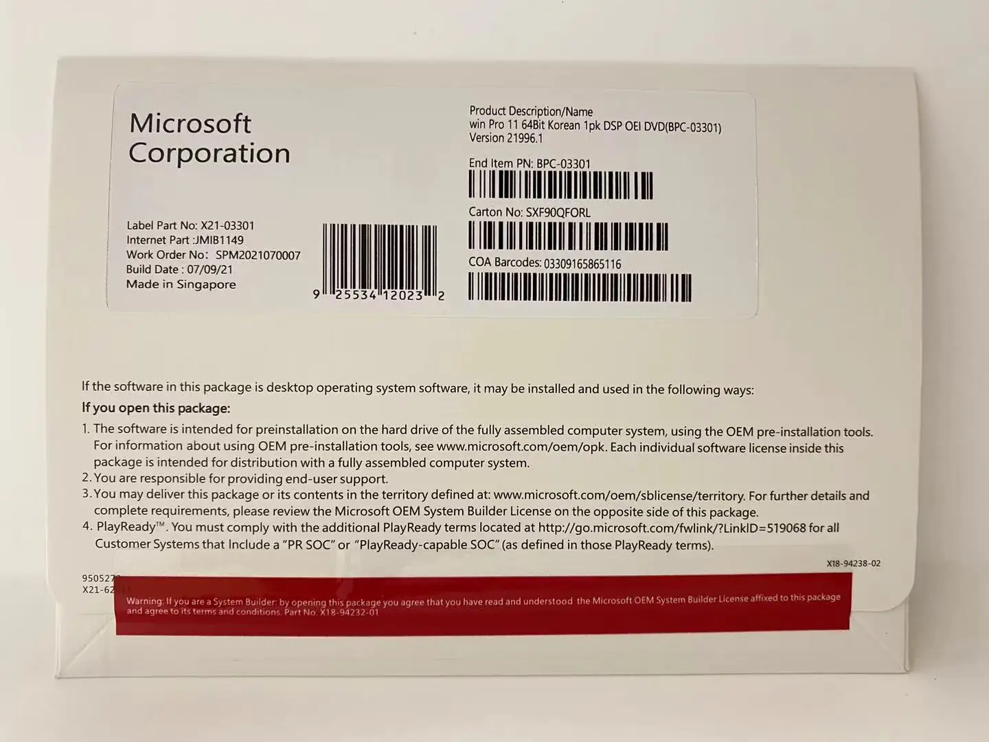 wholesale win 11 pro retail keys coa sticker activated online with scratch high quality window 11 pro  dvd package