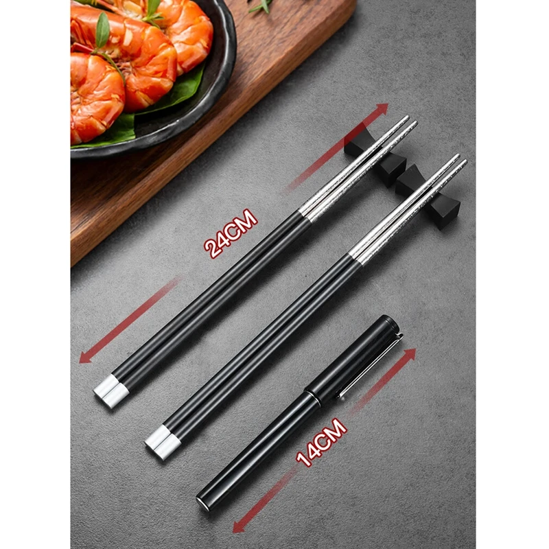 Maxcook 2024 Hot Sale 2 Pairs Set Titanium Chopsticks Tableware Titanium Metal Korean Style Custom Logo Chopsticks