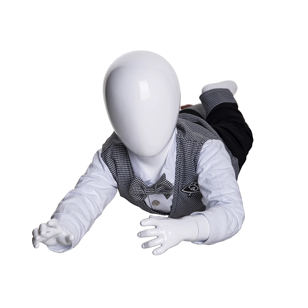 MIU2 Cute baby mannequin with egg head baby on tummy mannequin for display baby cloth mannequins doll for sale