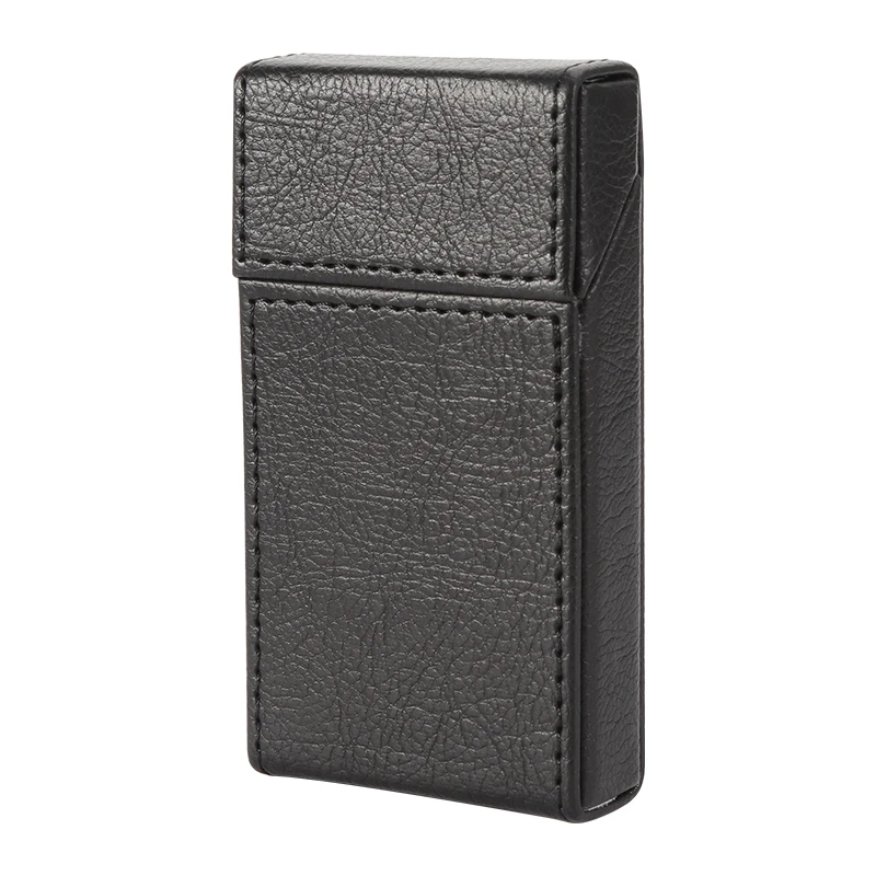 2024 Wholesale 20pcs Slender Cigarette Pu Leather Magnetic Buckle Cigarette Box Hot Selling Men Portable Leather Cigarette Case