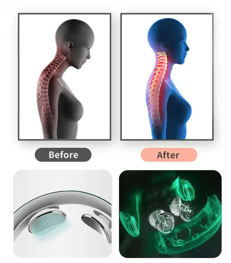 Portable Heating Cordless Office Electric Ems Cervical Massage Smart Remote Control Treatment Heating For Neck Massager