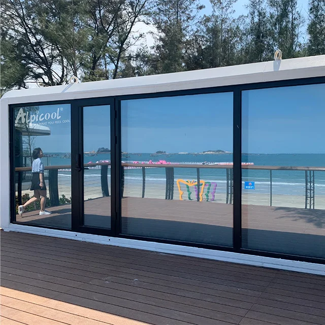 Alpicool Glass tiny house Panoramic floor-to-ceiling windows  container houses for sale