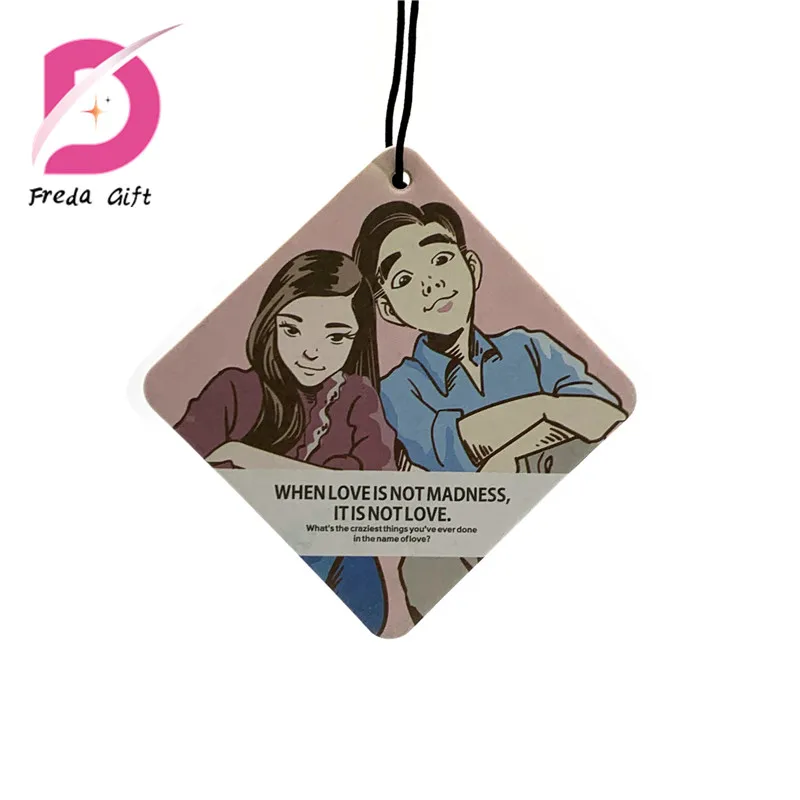 
2mm absorbent cotton paper promotional gifts car air freshener custom 