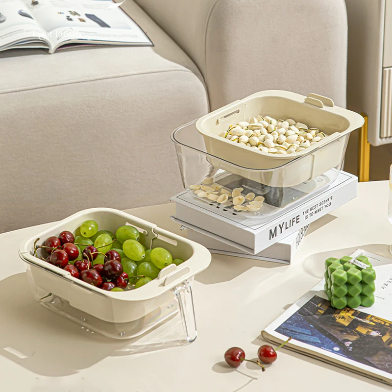 Wannuo Thickened Double Fruit Melon Seed Tray Household Retractable Drain Food Storage & Containers
