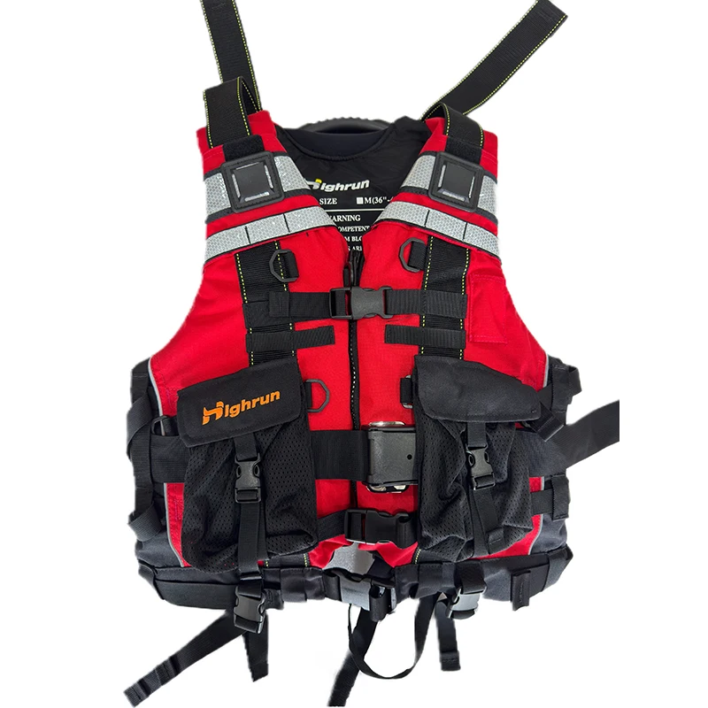 OEM Custom Manufacture Reliable Quality Nylon Black Red Life Jacket