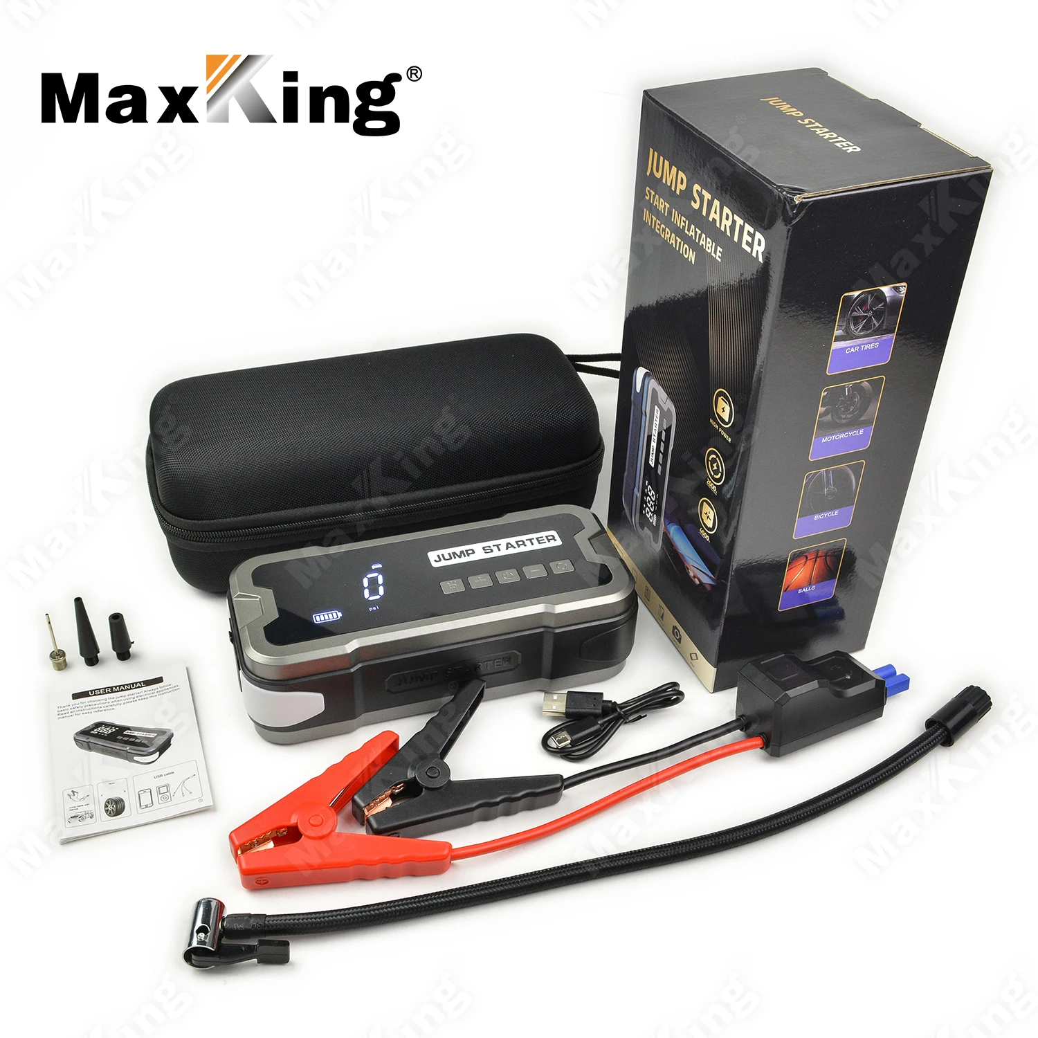 Q9 Portable car jump starter with LED screen fast charging multi-function emergency tool