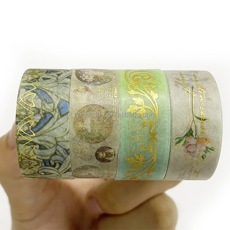 Washi Tape Set, Vintage Masking Tape with 3 Sizes 10/15/30mm Wide, Nostalgic Style Decor Colorful Tapes for DIY Craft, Planners,