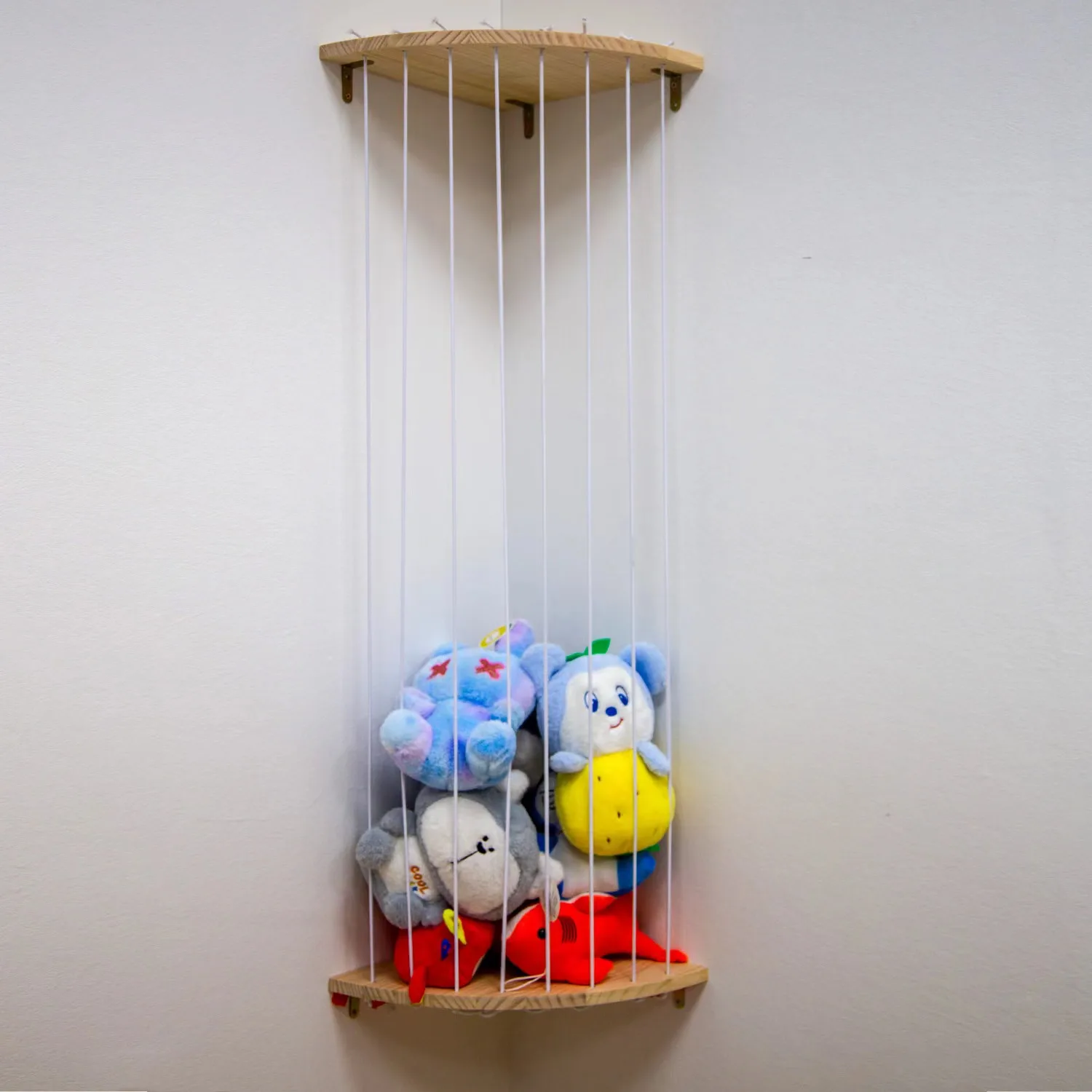 High quality Corner Plush Toy Storage Rack Soft Toy Organizer Wooden Plushes Organizer Wood Toy Storage for Kids Bedroom