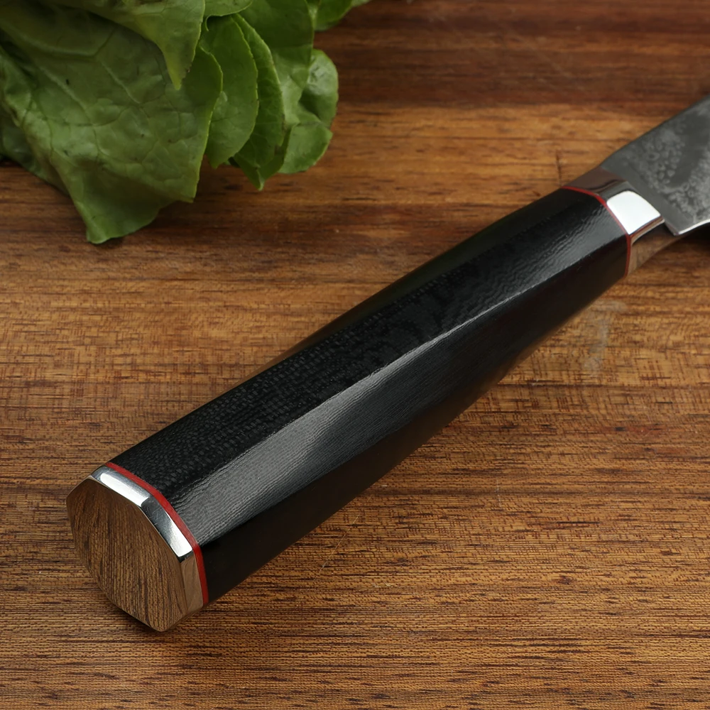 Professional 7.5inch AUS10 Damascus Steel Chef Knife 73Layers Stainless with Black G10 for Kitchen Use or Gifts