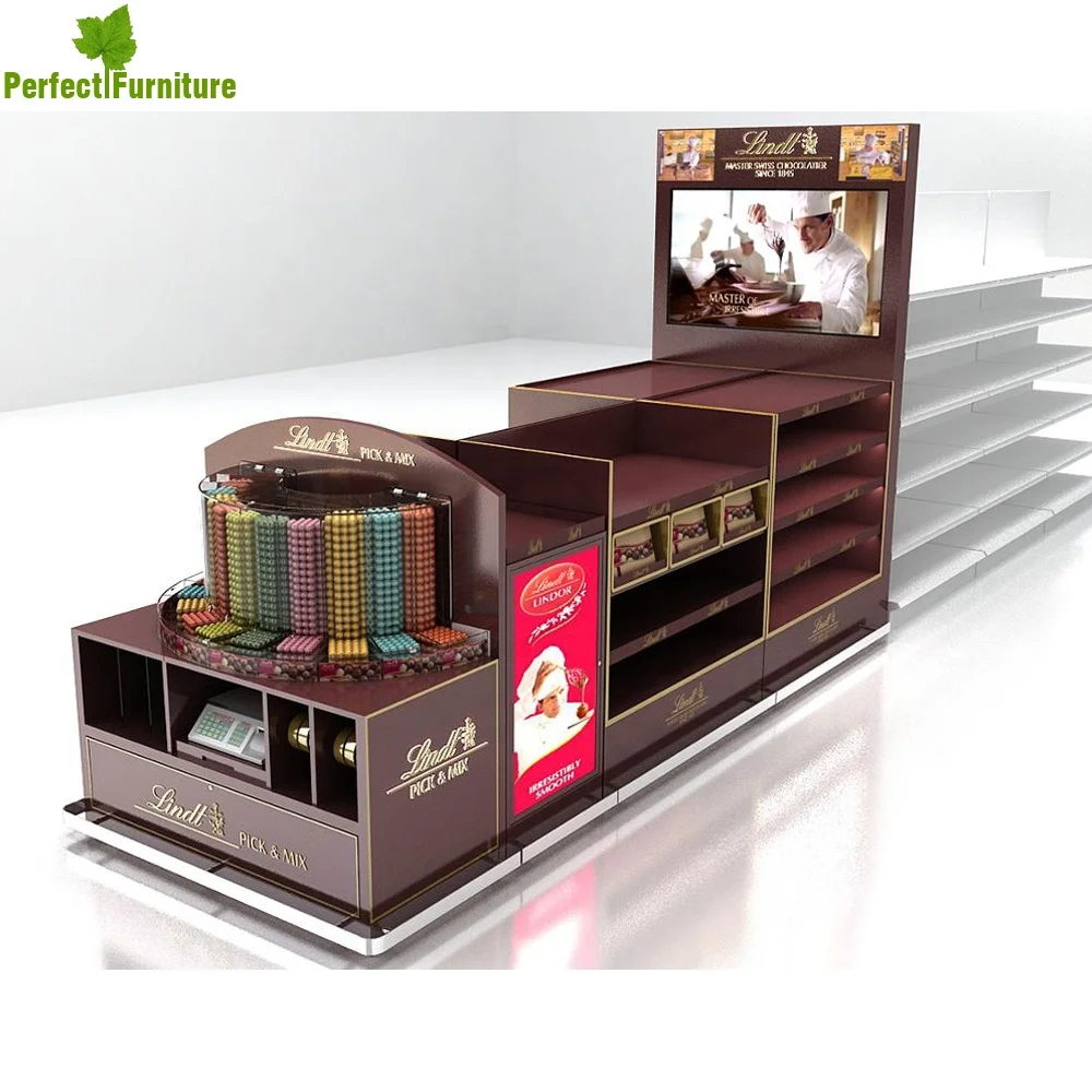Pretty Design Candy Kiosk LED Hot Sale Sweet Sugar Booth Retail Mall Snack Kiosk for Sal
