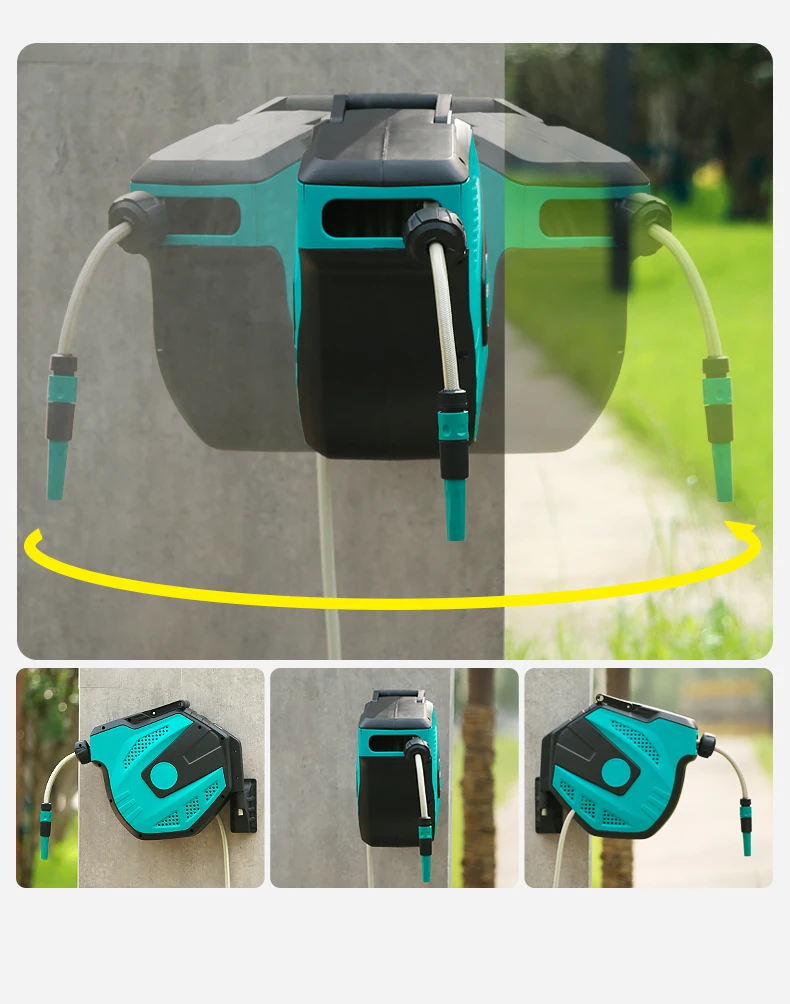 Garden Hose Reel Cart With 2 Wheels Free Standing Outdoor Watering Pipe Garden