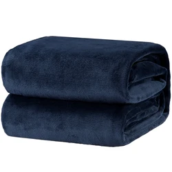 TEXbnb Luxury Throw Weave Flannel Fleece Blanket Throw Size Cozy Couch Bed Super Soft and Warm Plush Microfiber