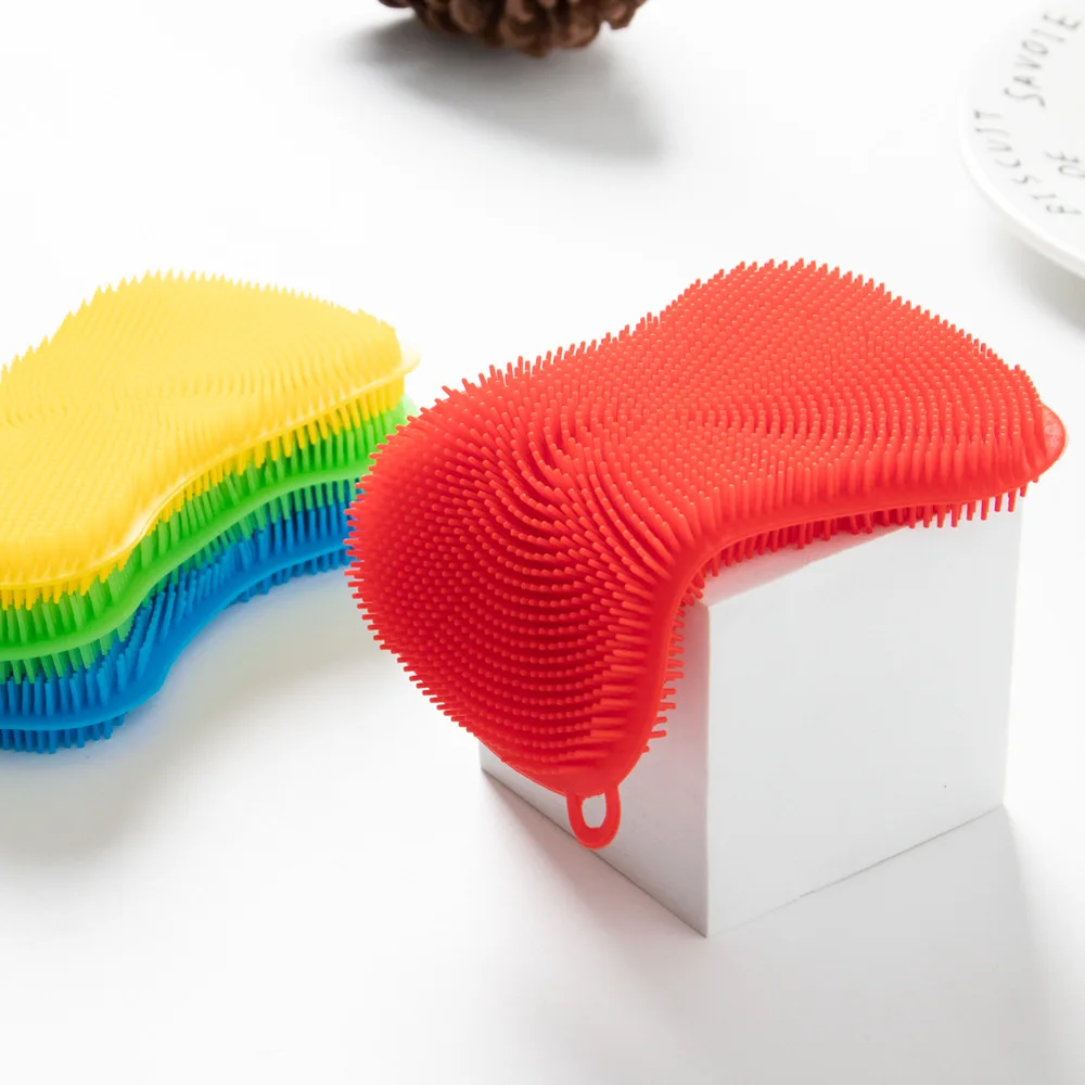 Silicone dishwashing brush Kitchen household cleaning cloth fruits and vegetables pot cleaning brush