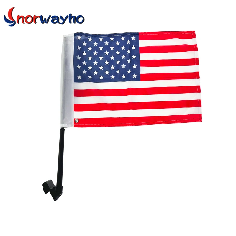 High quality 100% polyester Custom Size Double Side Printing American flag on LED Whips