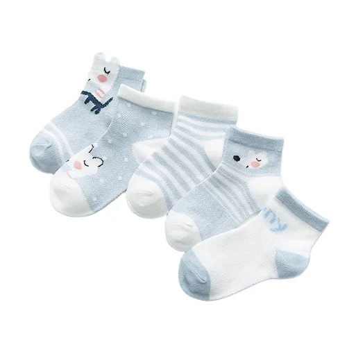 Носки для маленьких мальчиков 5 пар летние сетчатые тонкие детские носки