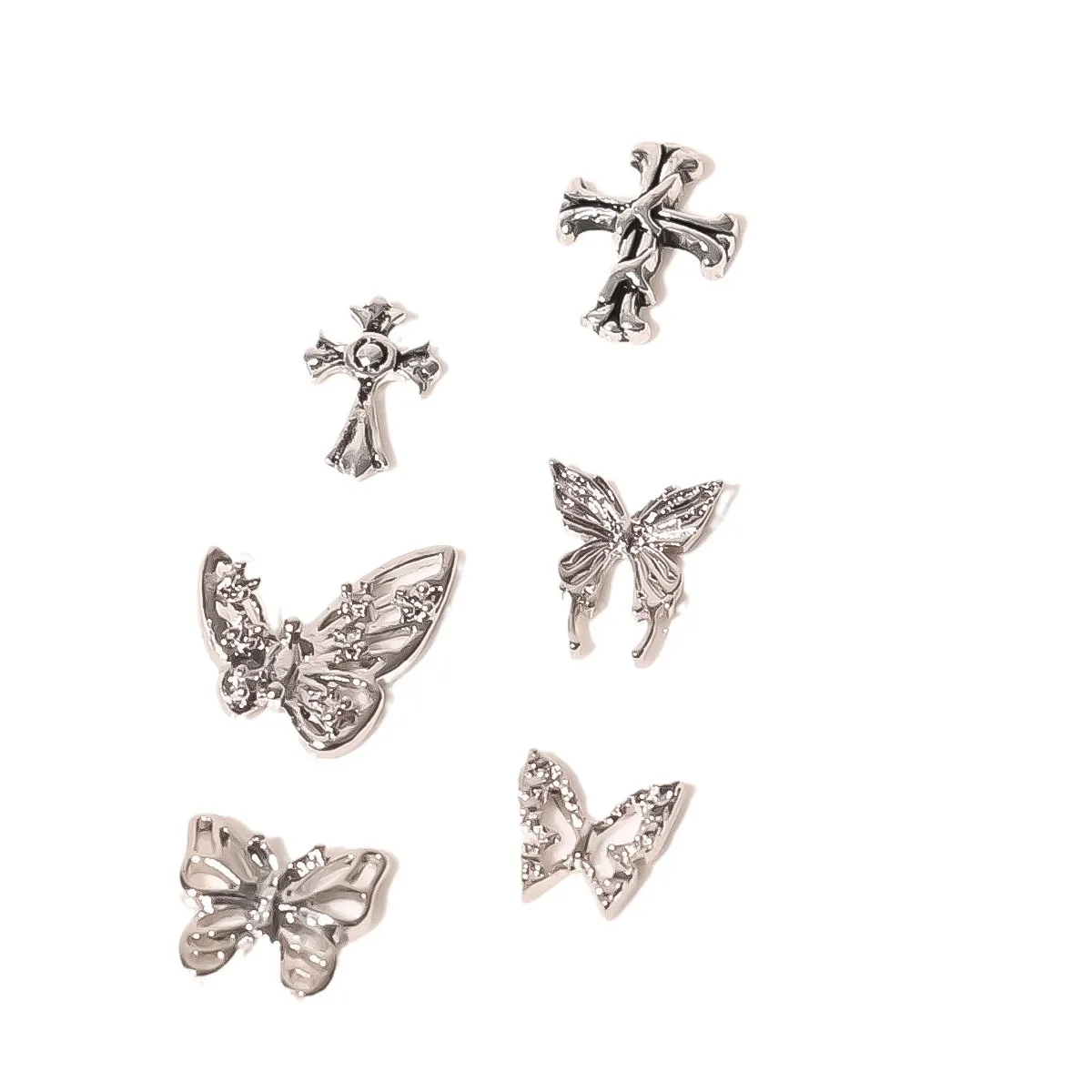 Punk Tooth Decoration Tooth Ornaments Butterfly Cross Antique Metal Dental Jewelry Teeth Sticker Kit Lead Free Dental Tooth Kit