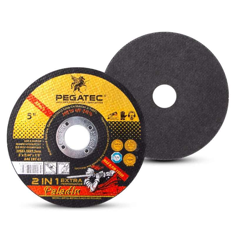 Pegatec 5' inch high quality 1.2mm metal cutting disc disc cut abrasive cutting wheel 125mm cutting disc