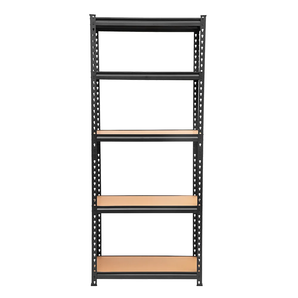 5 tier home storage shelf metal frame MDF board shelves for warehouse garage storage shelving system
