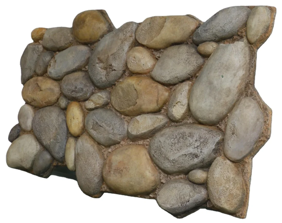 3D Pebble pu stone bionic stone new quick installation art stone style light fire insulation material background wall
