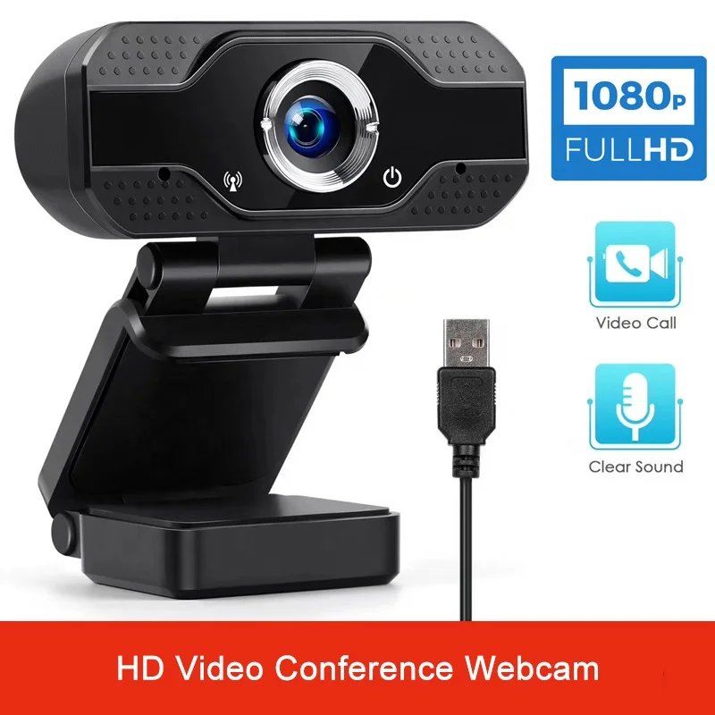 Full 1080P Web Camera USB Driver Free Network Live Online Class Video Conferencing Streaming Recording HD Webcam with Microphone