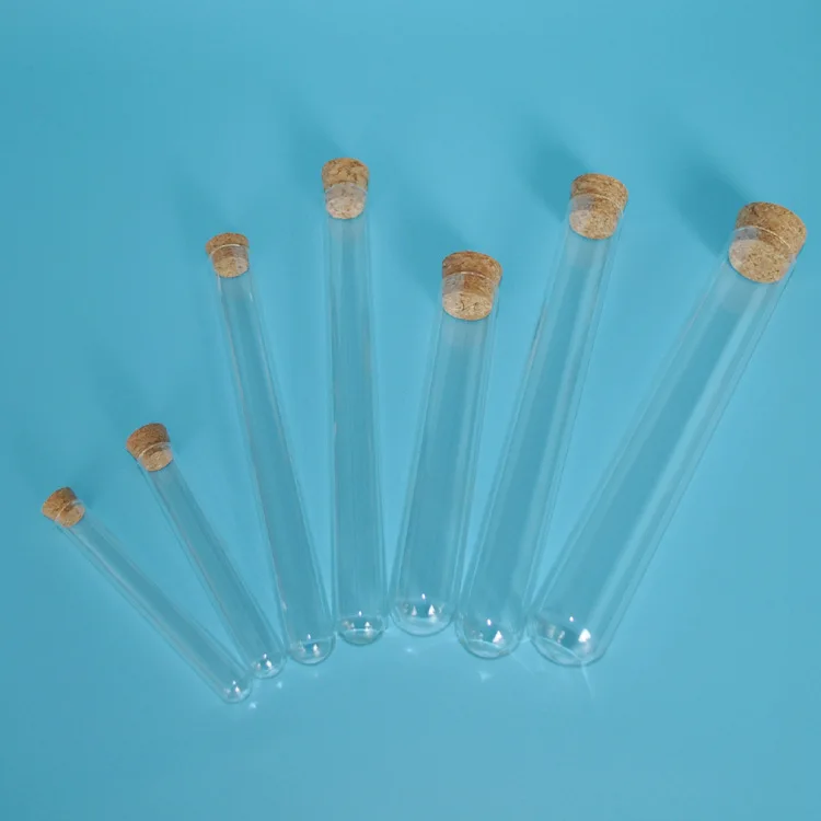 Factory direct Transparent Clear Round  bottom borosilicate glass test tube with bamboo lid