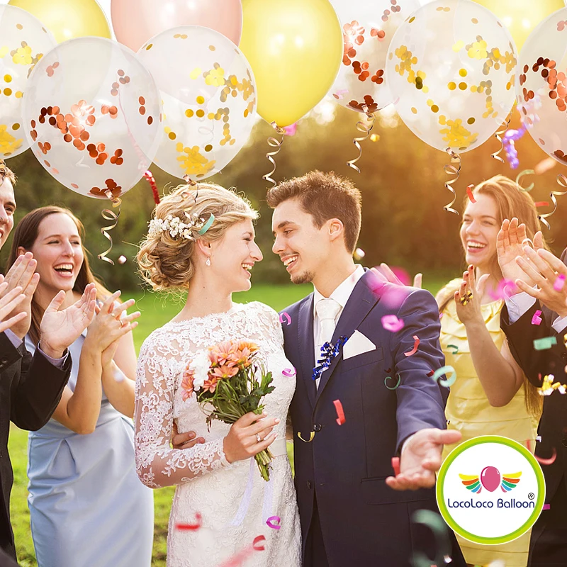 china supplier wholesale nice quality birthday wedding party 12 inch transparent balloon with confetti