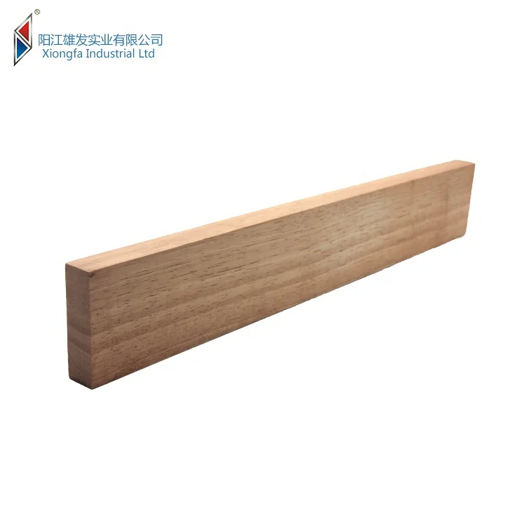 Hot Sale 14 Inch Eco friendly Bamboo Rubber Wood Magnetic Knife Block Magnetic Knife Strip with Stainless Steel Back Bracket