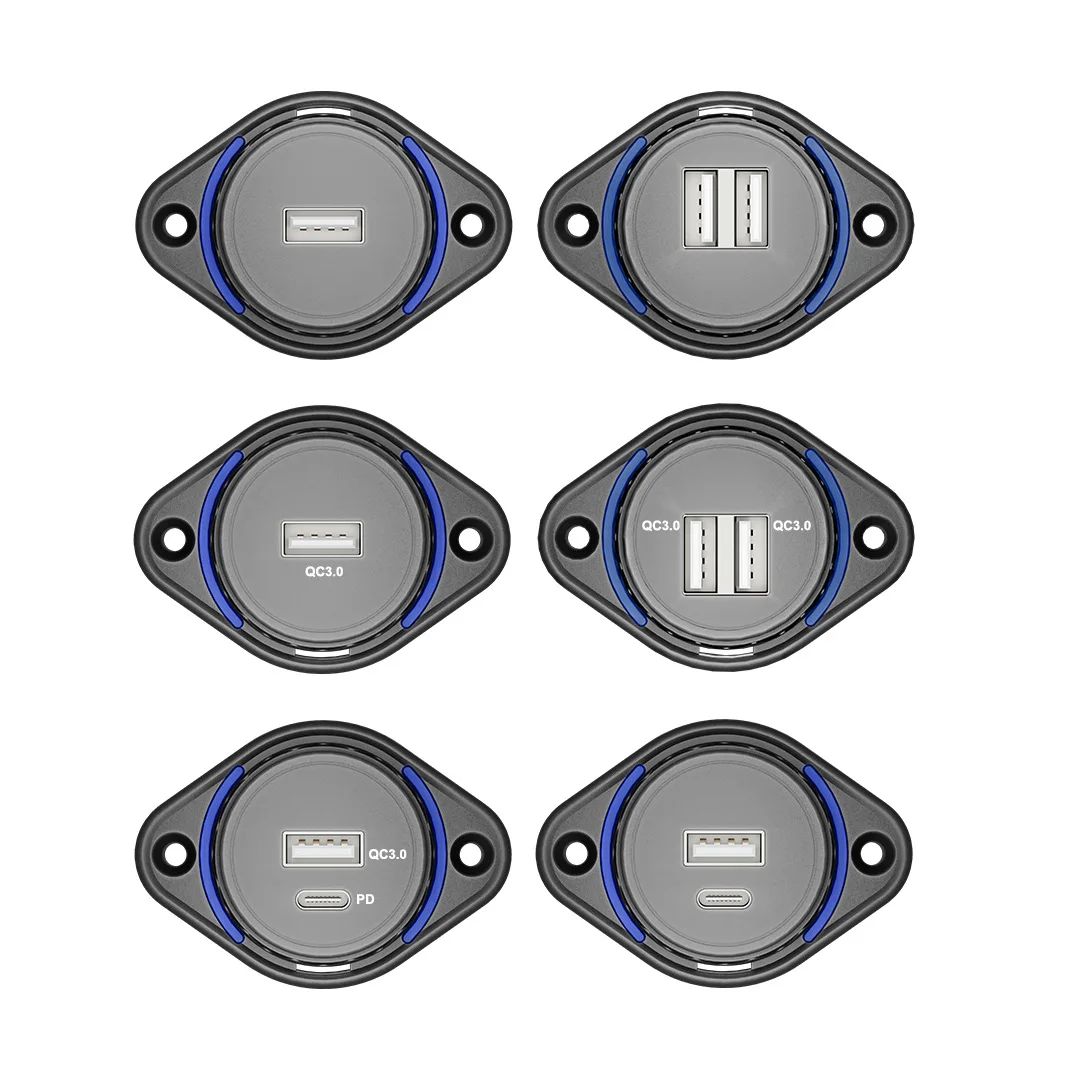 Wholesale Factory Waterproof single Car Bus Boat Marine Motorcycle 12V Usb Charger For Mobile Phones Socket Port