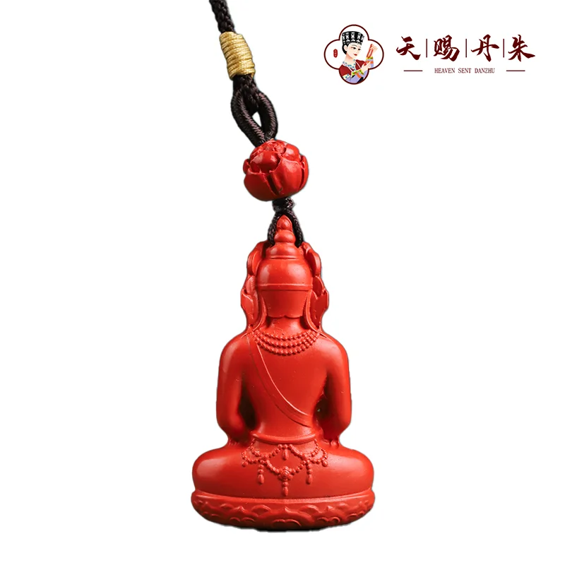 3-8 Wholesale of cinnabar natural pendants by manufacturers classic high content lotus necklaces with red cinnabar
