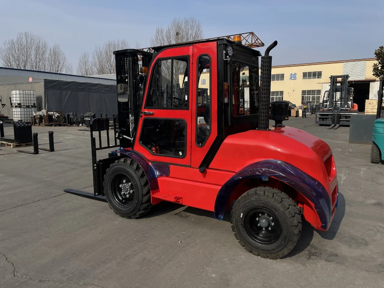 FD35 3.5 Ton 3.5ton rough terrain forklift with Japanese engine and side shifter 4x4 off road diesel forklift