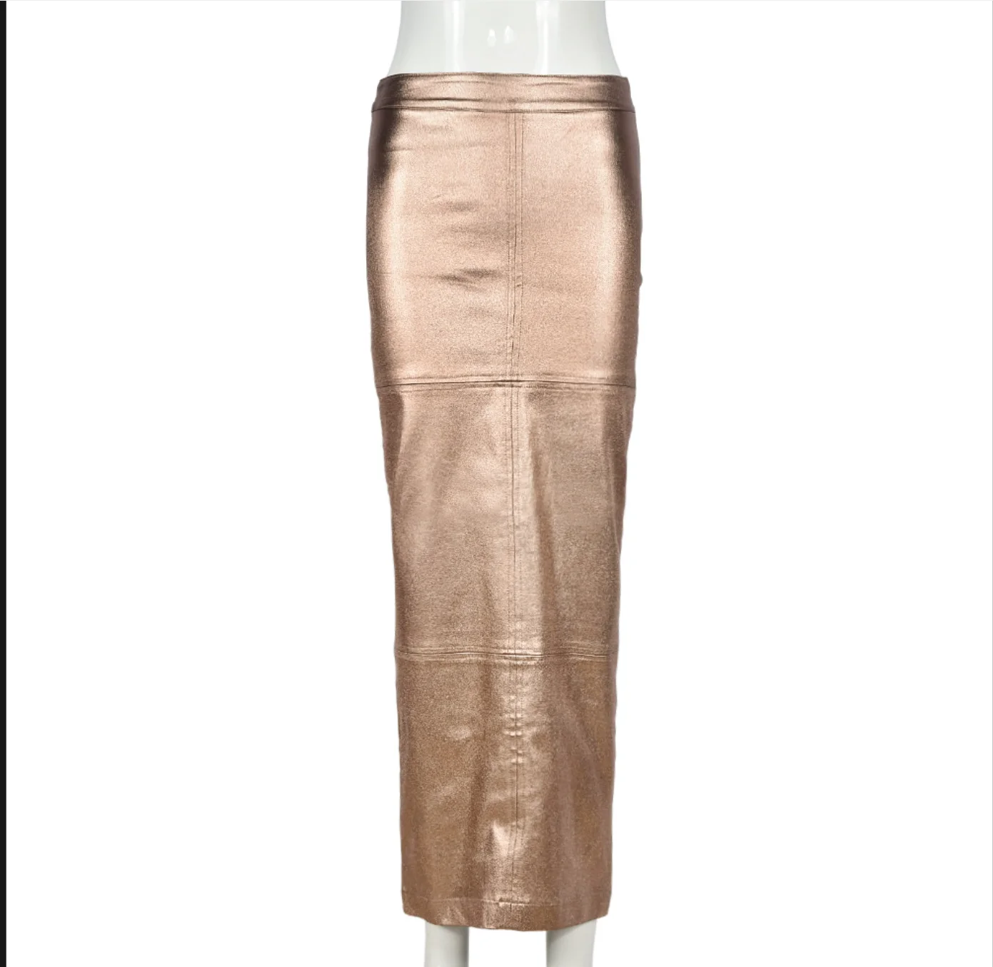 Summer new slim-fit bag hip splicing slit PU leather skirt