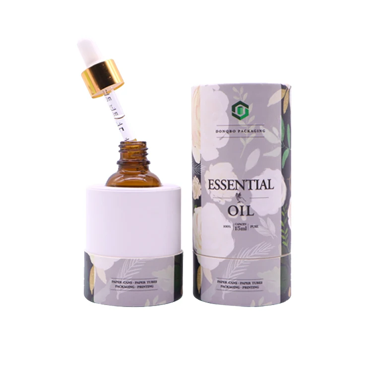 Wholesale Printed Design Round Cosmetic Recyclable 50ml Craft Oil Bottle Paper Tube Box Packaging Tube Packaging for Skincare