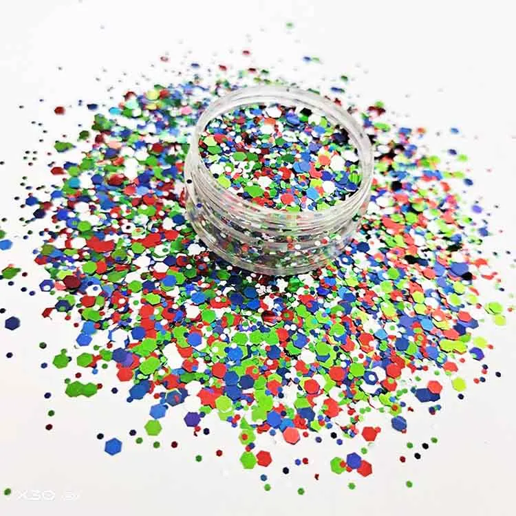 Оптовая продажа, устойчивый растворитель, смешанный растворитель, синий праздничный декоративный, яркий блеск, Рождественский товар для помещений, Рождество