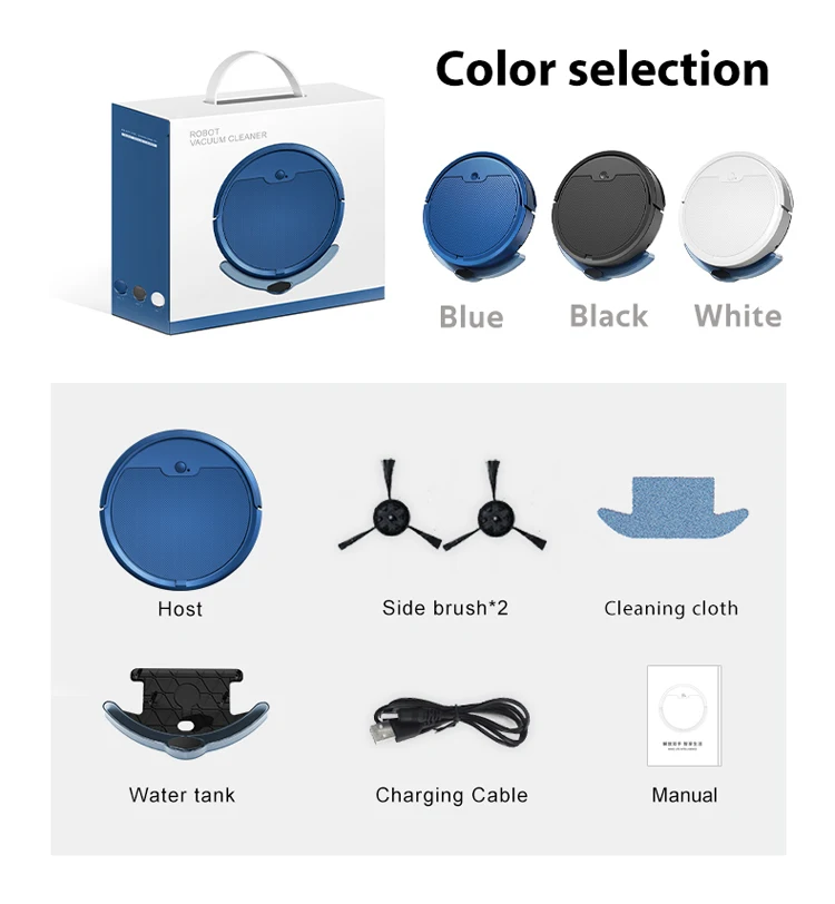 Automatic Cleaning and mopping Robot 2000PA Smart 3-IN-1  Room Cleaning Robot Intelligence Mopping Robot Floor Cleaning