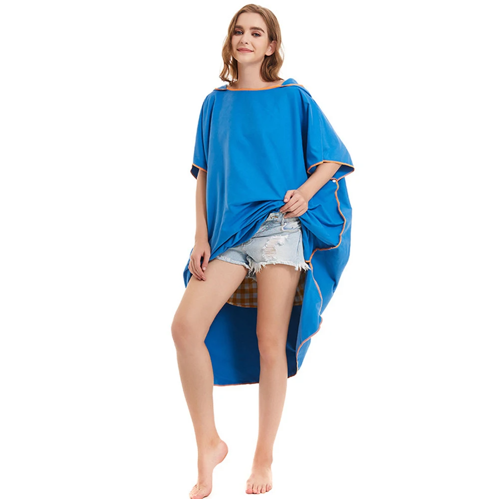 Personalized indonesia customized microfiber hooded poncho beach towels for adults