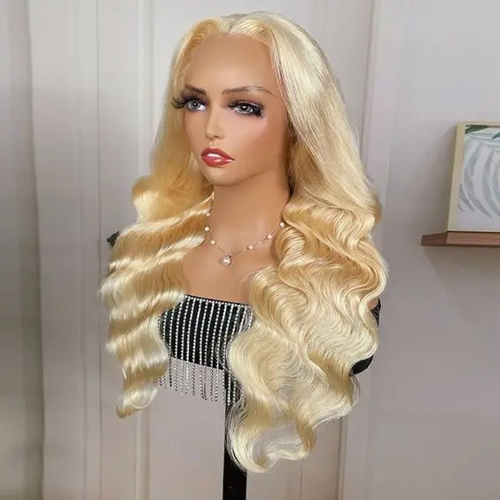 ready to ship 40Inch Virgin Hair Blonde 613 13x6 Deep Wave Full HD Transparent Lace Frontal Wig Raw Human Hair with Baby Hair