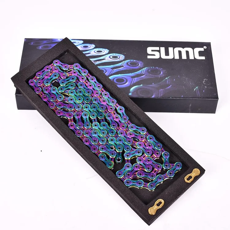 Разноцветные велосипедные цепи SUMC на 10/11/12 скоростей дорожные для