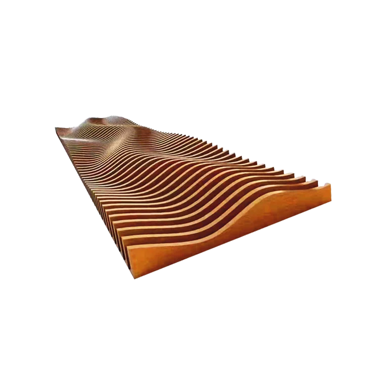 Wave Strip Baffle Ceiling Manufacturers free sample 3d Wave Design Interior Wall Panel