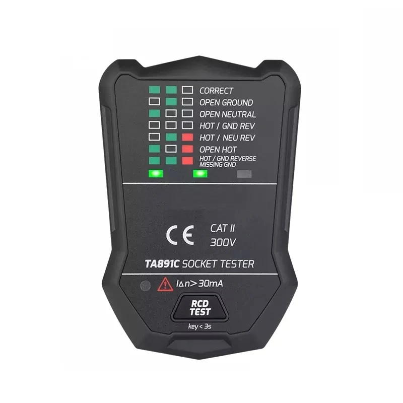Wholesale TA891C 175V~250V Voltage Tester EU Plug European Socket Tester