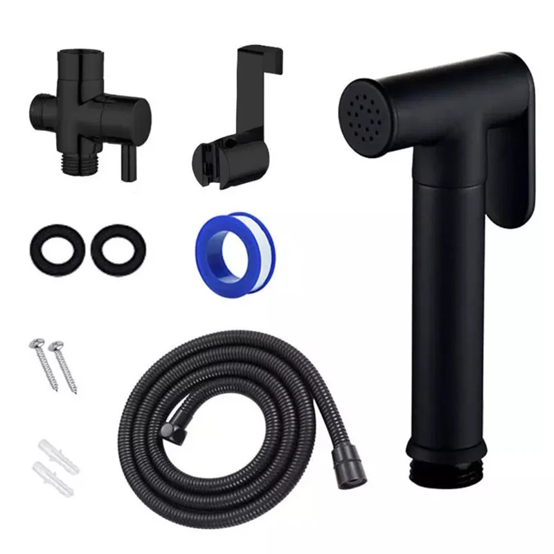 Easy to Install bathroom Handheld brass black Portable toilet Cloth Diaper Sprayer Bidet Sprayer Kit set for Toilet