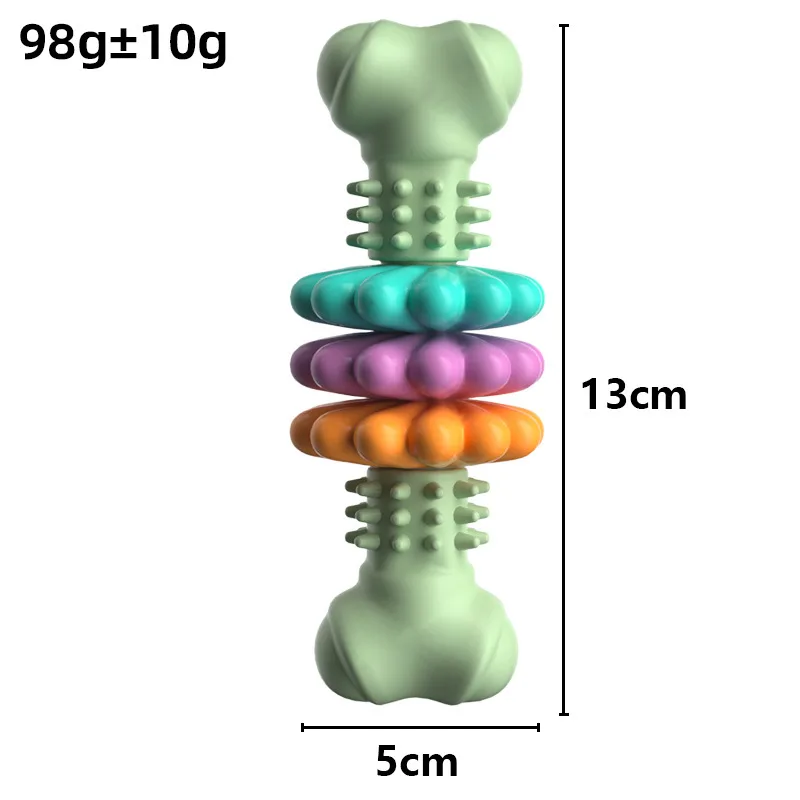 Amazon Hot Sell Durable Rubber Bone Shape Flower Dog Chew Toys Molar Teeth Cleaning Toys for Large Medium Dog