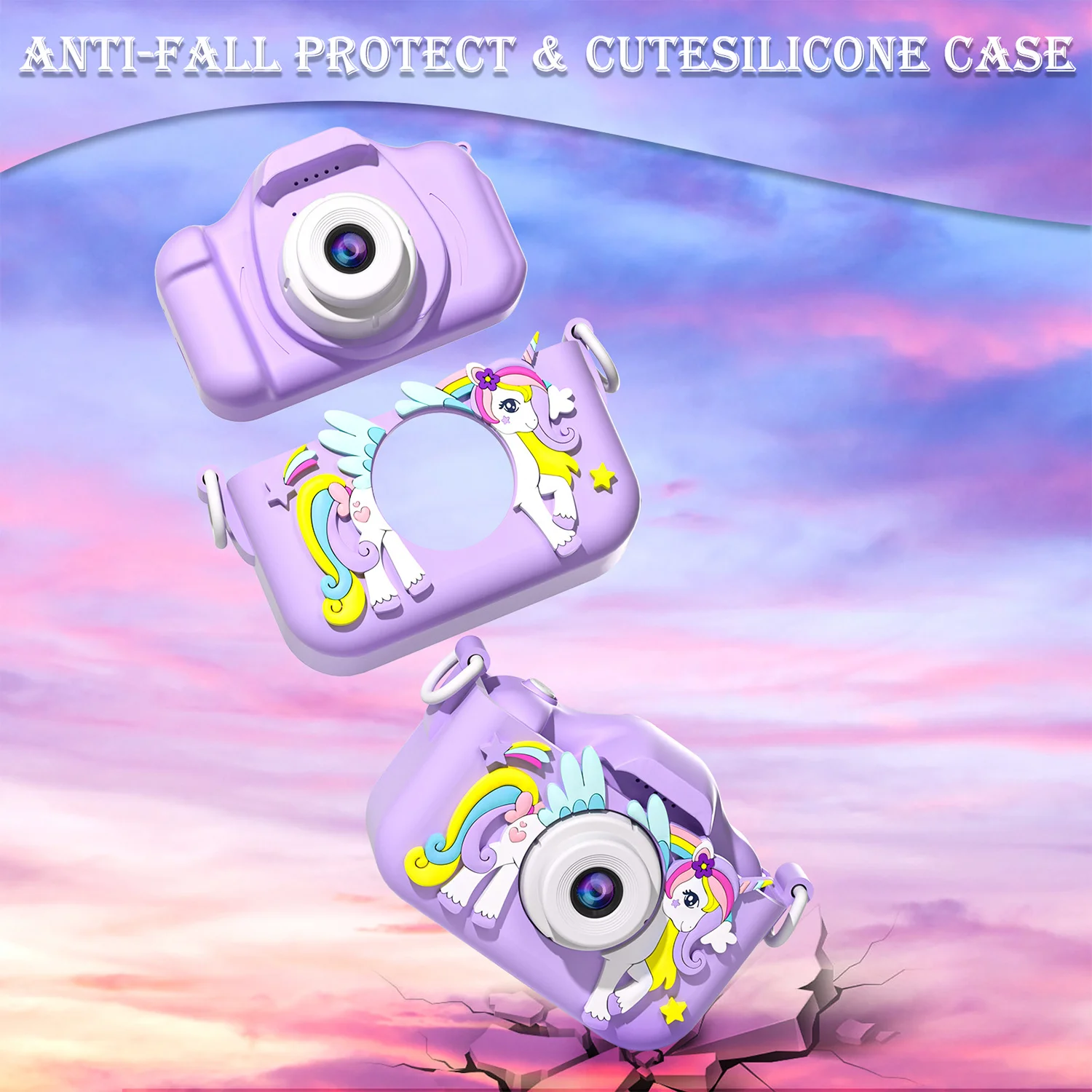 KC07-A03 Kids Camera Promotion Gifts 1080p Video Cartoon Selfie Mini Camera Kid Electronic Toys for Birthday Gifts